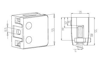 Glass Clamps - Model 34 - Flat CAD Drawing